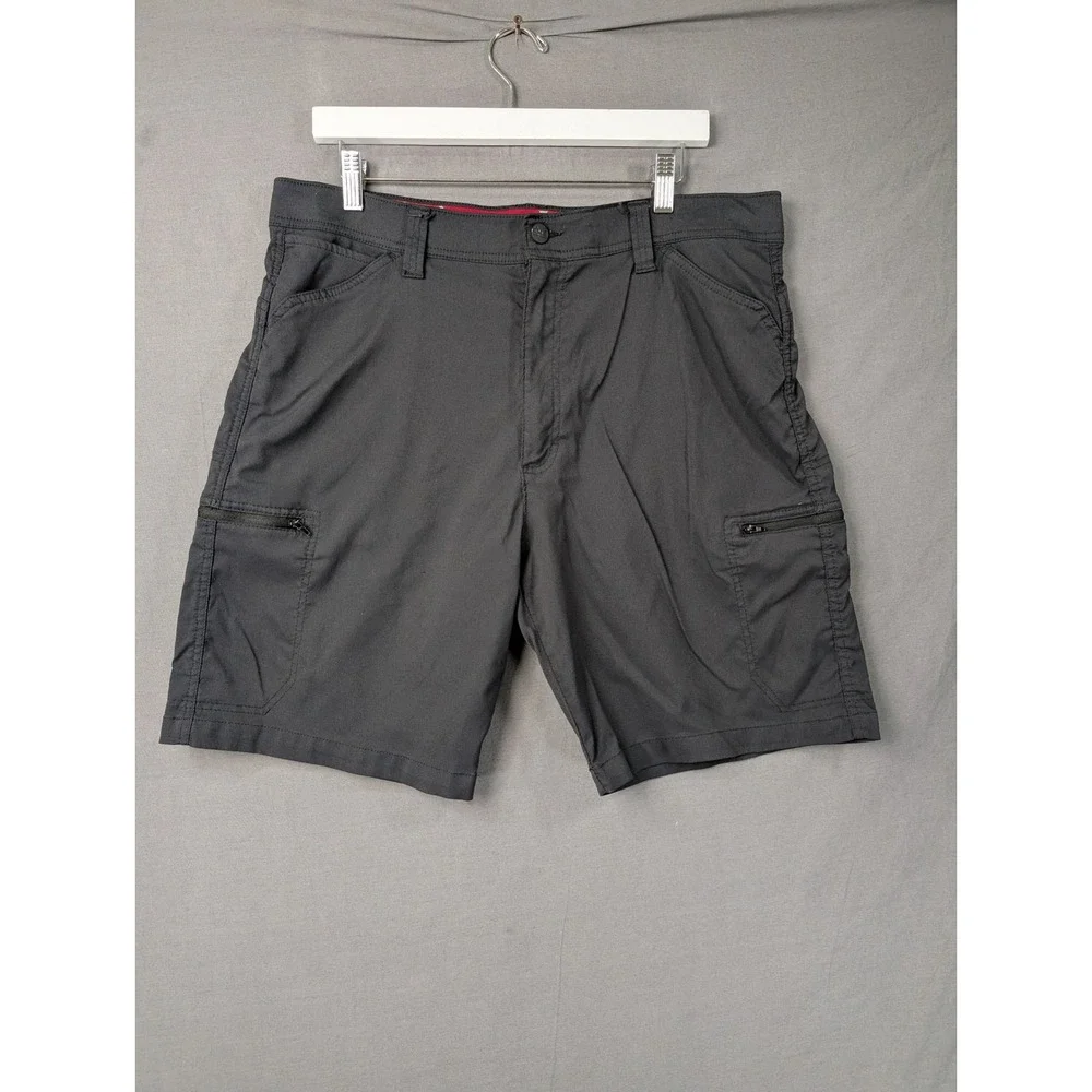 Wrangler Outdoor Mens 36 Cargo Shorts Gray Nylon Spandex Stretch